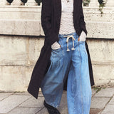 Marlowe | Women's Slouchy Denim Pants with Drawstring Waist