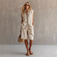 Adeline | Women's Linen Two Piece Set Button Shorts