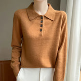 Harriet | Women Polo Sweater With Button Front Design