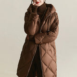 Corinne | Women's Hooded Quilted Down Coat with Dual Zip Closure