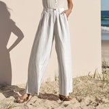 Cordelia | Women's High Waist Linen Trousers