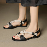 Santorini | Women Flat Sandals with Leather Upper
