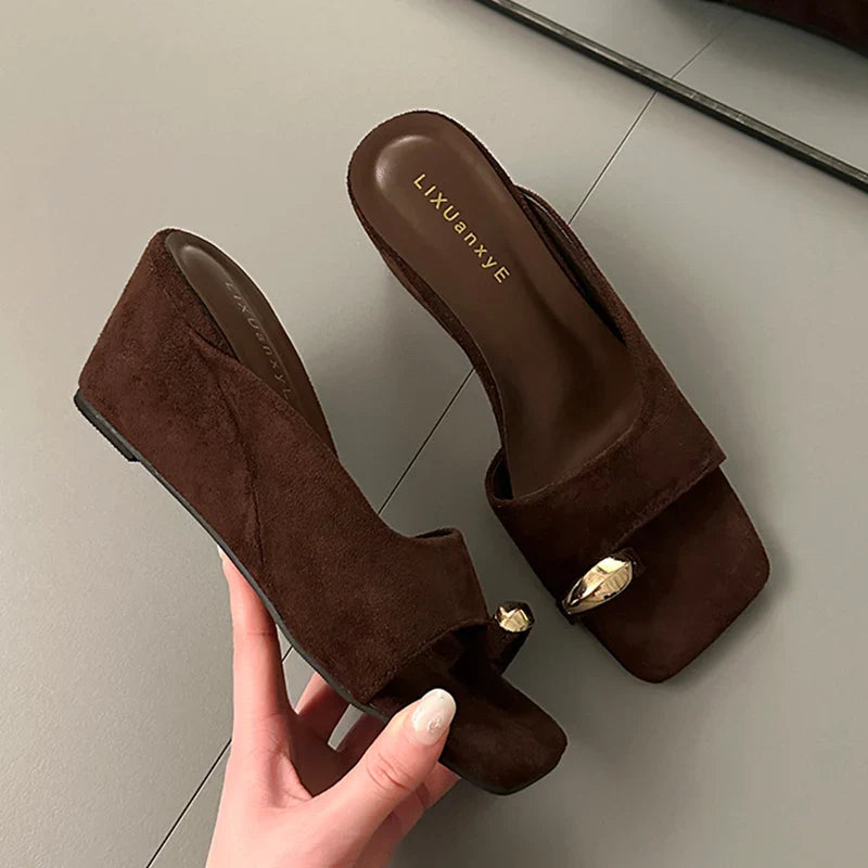 Camille | Women's Sandals with Square Toe and Wedge