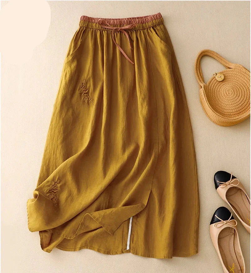 Quinn | Women's Skirt with Elastic Waist and Side Pockets