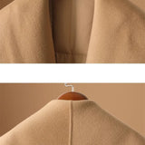 Lillian | Women's Long Duck Down Coat with Wool Shawl Collar and Belted Waist