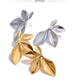 Marais | Women Earrings with Leaf Design and Gold Plating
