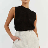 Amalfi | Women Sleeveless Knit Tank With Hollow