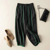 Haven | Women's Linen Pants with Contrast Stripe Detail