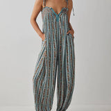 Clarice | Women's Wide Leg Jumpsuit with Adjustable Tie Straps