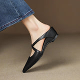Delphine | Women's Mules with Leather Upper and Open-Toe