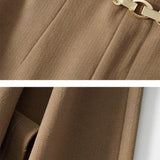 Annabelle | Women's High Waist Wide Leg Wool Blend Trousers