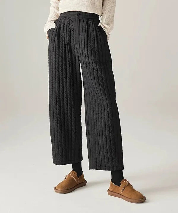 Daria | Women's Quilted Wide Leg Pants with High Waist