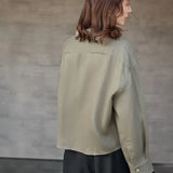 Josephine | Women Shirt With Linen Cropped Oversized Fit