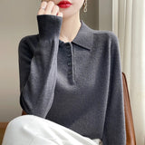 Harriet | Women Polo Sweater With Button Front Design