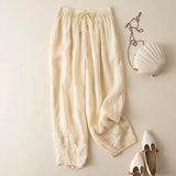 Fleurine | Women's Billowed Wide Leg Pants with Drawstring Waist
