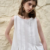 Victoria | Women Top With Linen Cotton Seam Detail
