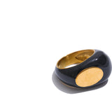 Vanta | Women Ring with Black Design and Gold Accent