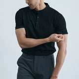 Austin | Men's Collared Slim Fit Button Neck T-Shirt