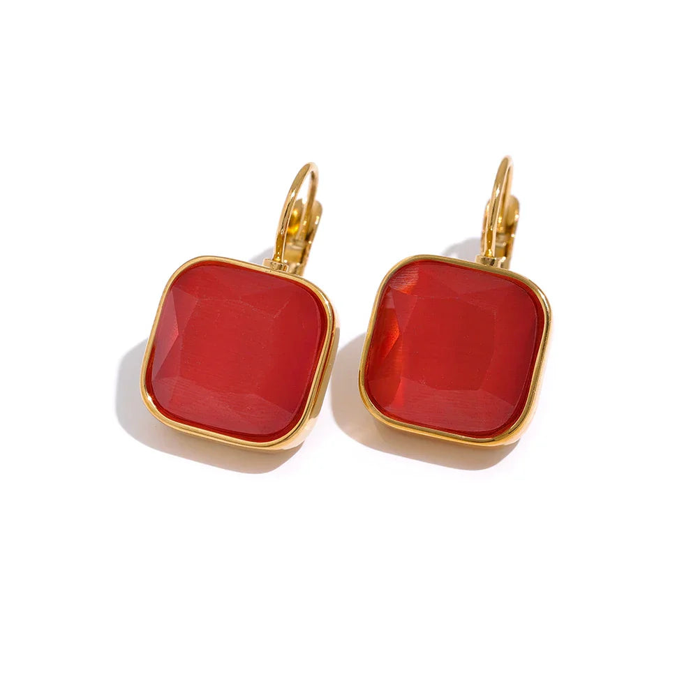 Solène | Women Earrings with Opal Stones and Stainless Steel