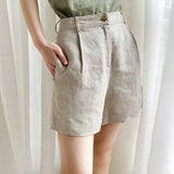 Taylor | Women's Shorts with Pleated Waist and Pockets