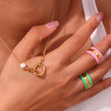 Ciroli | Women Ring with Pearl Design and Anti Tarnish