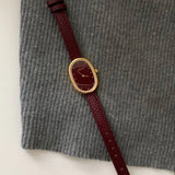 Lacceti | Women Wrist Watch with Brass Case and Leather Band