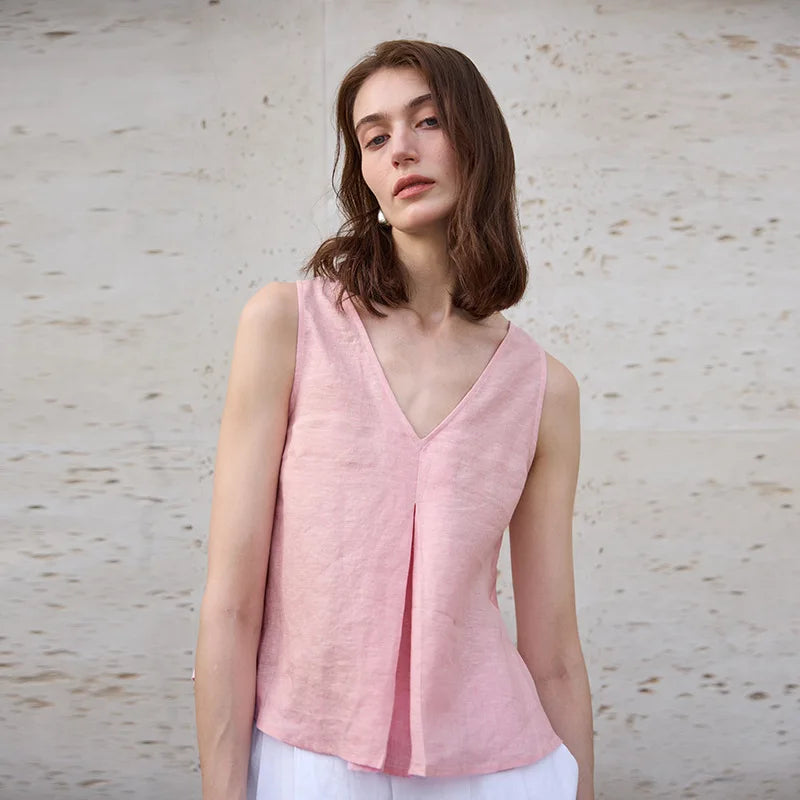 Mara | Women Top With Linen Reversible Neck