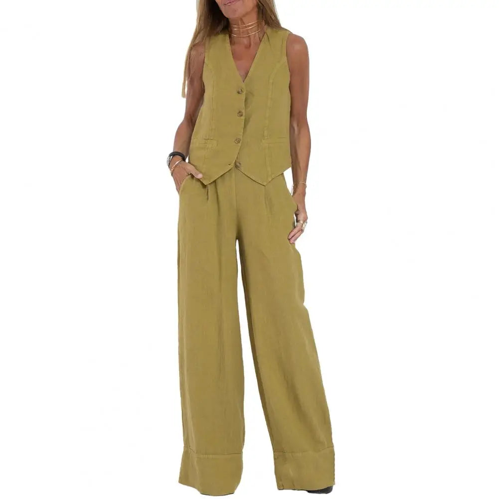 Aria | Women's Linen Two Piece Set Pants