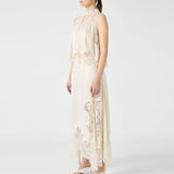 Isabelle | Women's Satin Lace Halter Dress
