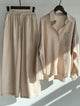Amelia | Women's Cotton Linen Two Piece Set with Cropped Pants