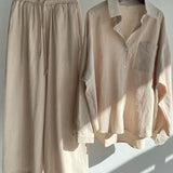 Amelia | Women's Cotton Linen Two Piece Set with Cropped Pants