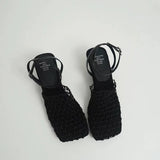Monroe | Women's Heels with Square-Toe and Braided Mesh