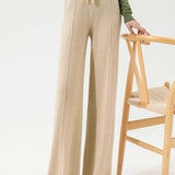 Sandrine | Women's Merino Wool Wide Leg Trousers with High Waist
