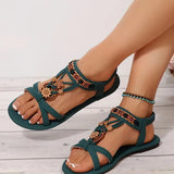 Zariah | Women's Boho Sandals with Beads and Embroidery