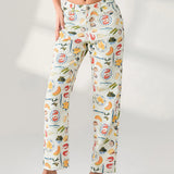 Elsie | Women's Printed Denim Pants with Straight Leg