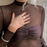 Bianca | Women's Sheer Ruched Midi Dress with Slim Fit Silhouette