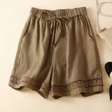 Lenora | Women's Shorts with Drawstring Waist and Lace Trim