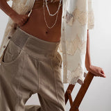 Rosalie | Women's Harem Cut Denim Pants with Elastic Waist