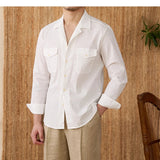 Grayson | Men's Cotton Seersucker Cuban Collar Shirt
