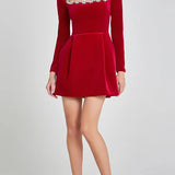 Madeleine | Women's Square Neck Mini Dress with Empire Waist and Slim Fit