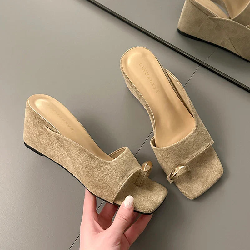 Camille | Women's Sandals with Square Toe and Wedge