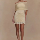 Talia | Women's Ruched Lace Mini Dress with Slim Sheath Fit