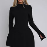 Elara | Women's Minimalist A-Line Midi Dress with Loose Fit Silhouette