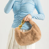 Ophelia | Women Bag with Faux Fur and Chain
