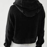Beth | Women's Cropped Zip Hoodie with Oversized Fit and Soft Cotton Fabric