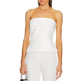 Amelia | Women’s Linen Strapless Tube Crop Top
