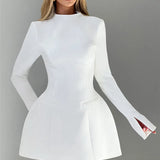Elara | Women's Minimalist A-Line Midi Dress with Loose Fit Silhouette