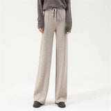 Sandrine | Women's Merino Wool Wide Leg Trousers with High Waist