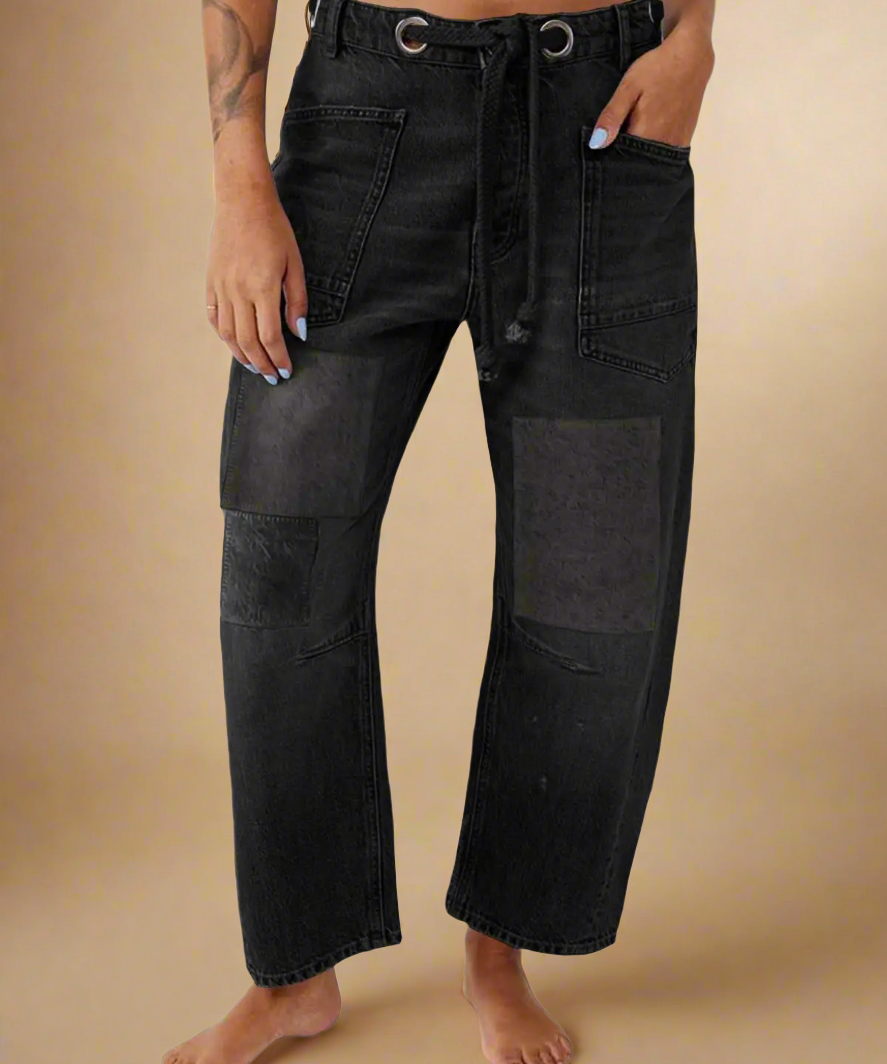 Théa | Women's Relaxed Denim Jeans with Rope Waist