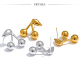 Cerise | Women Earrings with Cherry Design and Gold Plating